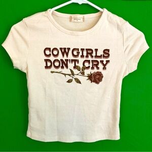 ALTAR’D STATE Cowboys Don’t Cry Crop Tee Size XS